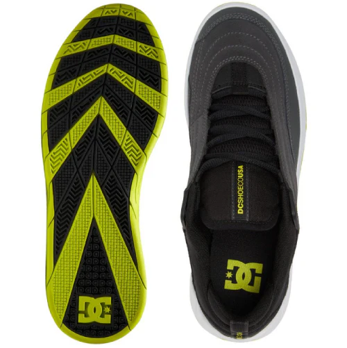 DC Williams Slim Grey/Black/Green Skate Shoe - Image 4