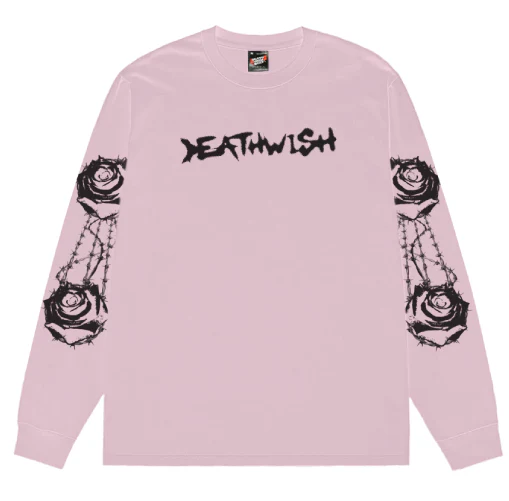 Deathwish Bed of Roses Long Sleeve Tee - Pink