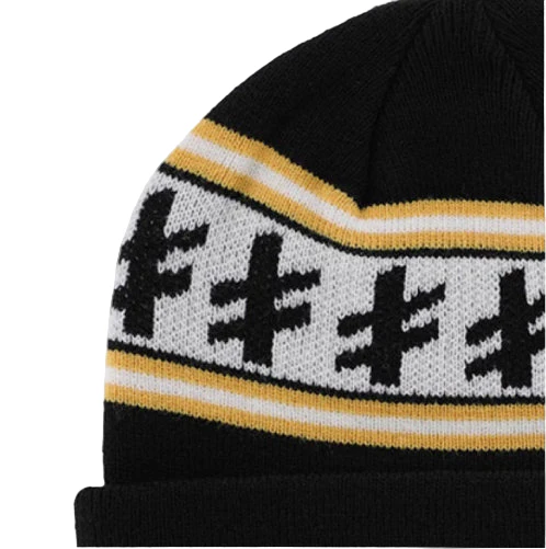 Deathwish Gang Logo Beanie - Black/Yellow - Image 2