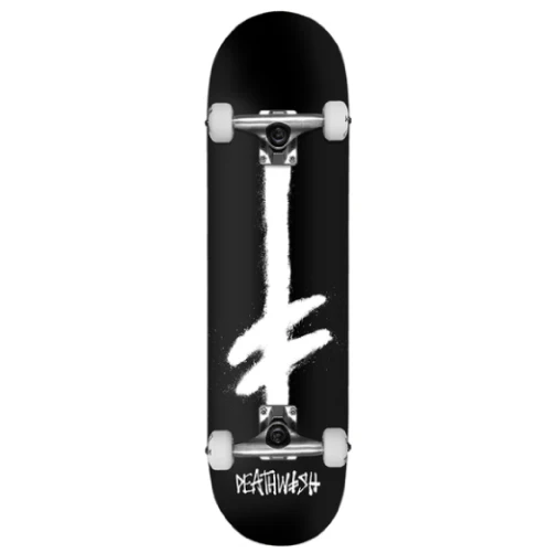 Deathwish Gang Spray Complete Skateboard Black/White 8"