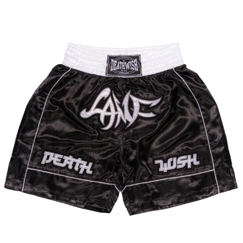 Deathwish LAMF Satin Boxing Shorts - Black