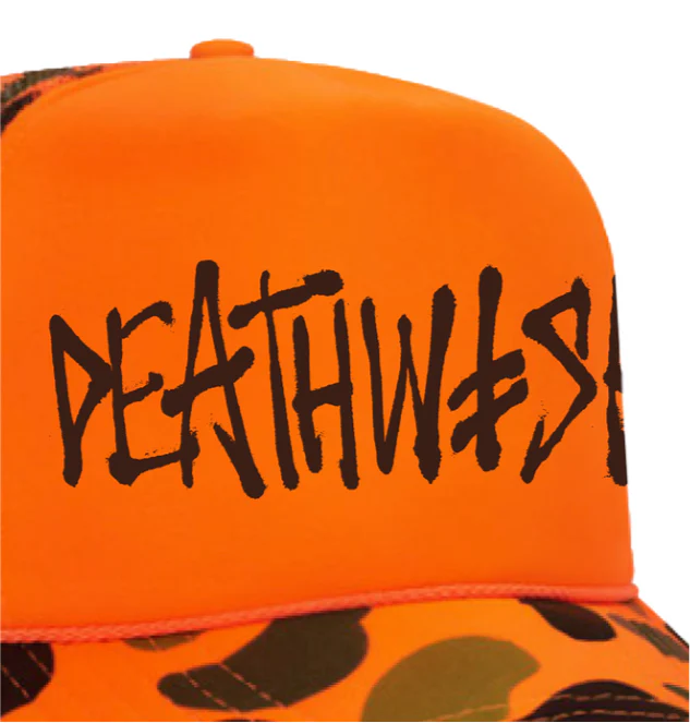 Deathwish OG Deathspray Trucker Hat - Orange Camo - Image 2