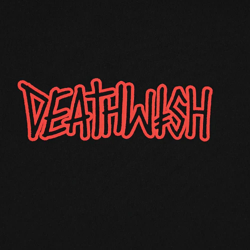Deathwish Outline Puff Hoodie - Black - Image 2