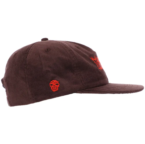 Deathwish Stomp Corduroy Snapback Hat - Brown - Image 5