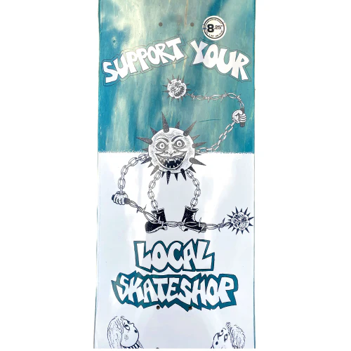 DLX Mike Gigliotti LIMITED Skate Shop Day Skateboard Deck Teal 8.25" - Image 2