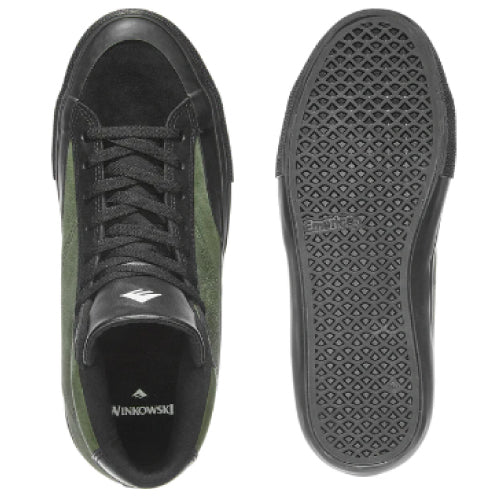 Emerica Erick Winkowski Omen Hi Skate Shoe - Black/Olive - Image 2
