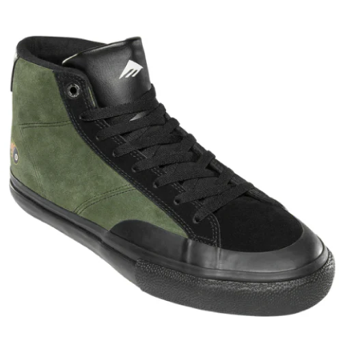 Emerica Erick Winkowski Omen Hi Skate Shoe - Black/Olive - Image 3