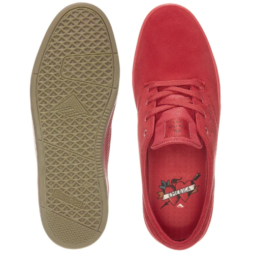 Emerica Romero Laced Skate Shoe - Red/Gold - Image 2