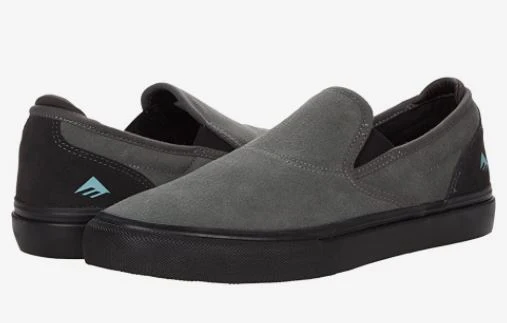Emerica Wino G6 Slip On Skate Shoe - Grey/Black/Blue - Image 2