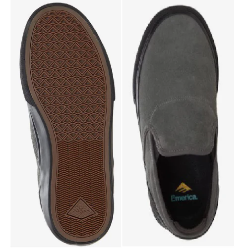 Emerica Wino G6 Slip On Skate Shoe - Grey/Black/Blue - Image 3