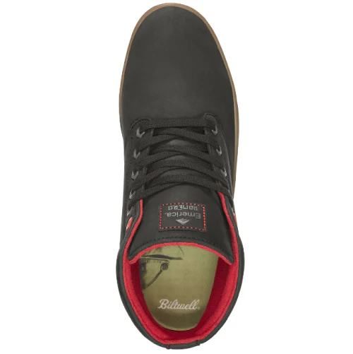 Emerica X Biltwell Romero Laced High Skate Shoe - Black Leather/Gum - Image 3