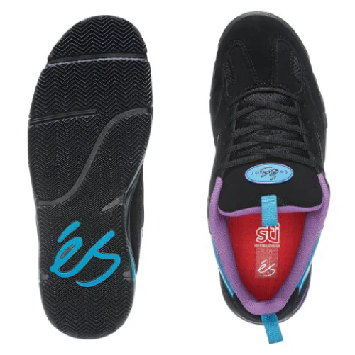 eS Quattro Plus Skate Shoe - Black/Teal/Violet - Image 3