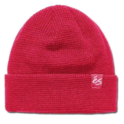 eS Script Red Waffle Knit Beanie