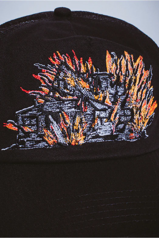 Fucking Awesome Burning Barn Trucker Hat - Black - Image 3