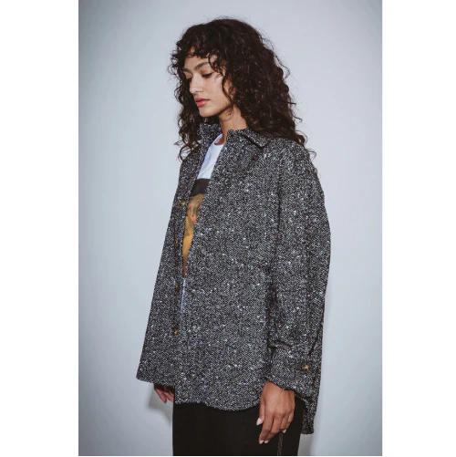 Fucking Awesome Herringbone Heavyweight Flannel Overshirt - Black - Image 5