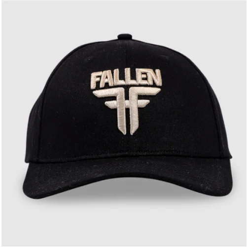 Fallen Insignia Curve Snapback Hat - Black/Off White - Image 2
