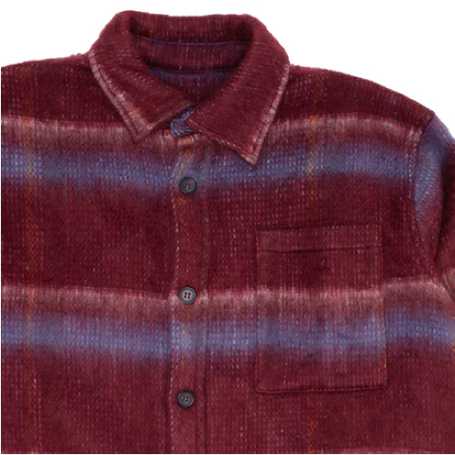 Fucking Awesome Color Wash Oversized Flannel - Maroon - Image 2