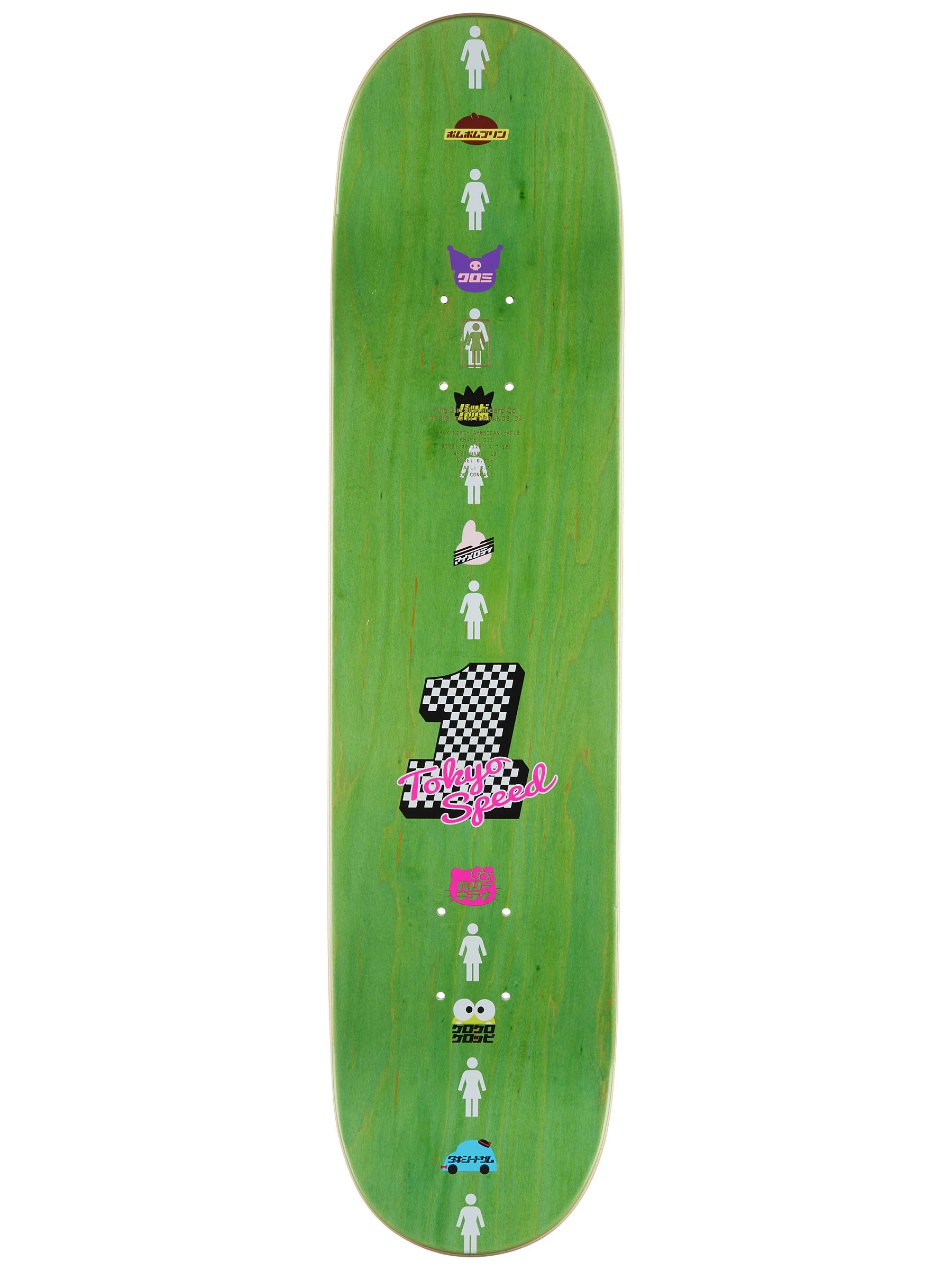 Girl Mike Carroll Pro Sanrio Tokyo Speed Skateboard Deck 7.25" - Image 2