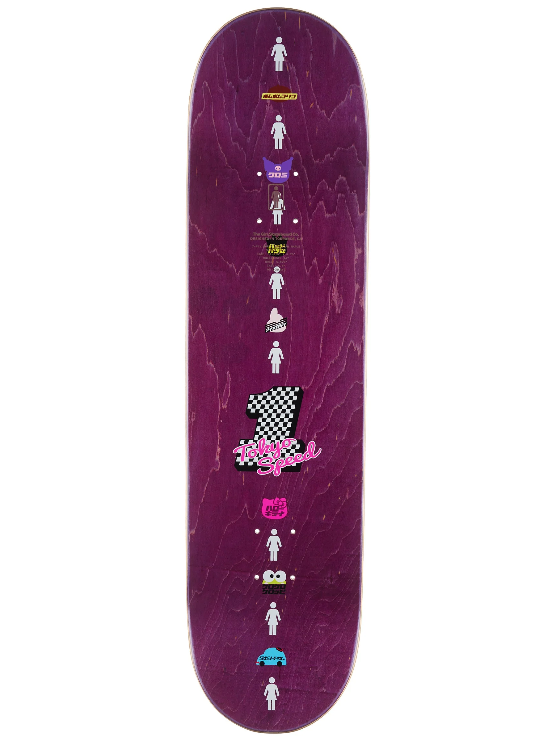 Girl Sean Malto Sanrio Tokyo Speed Skateboard Deck 8.25" - Image 3