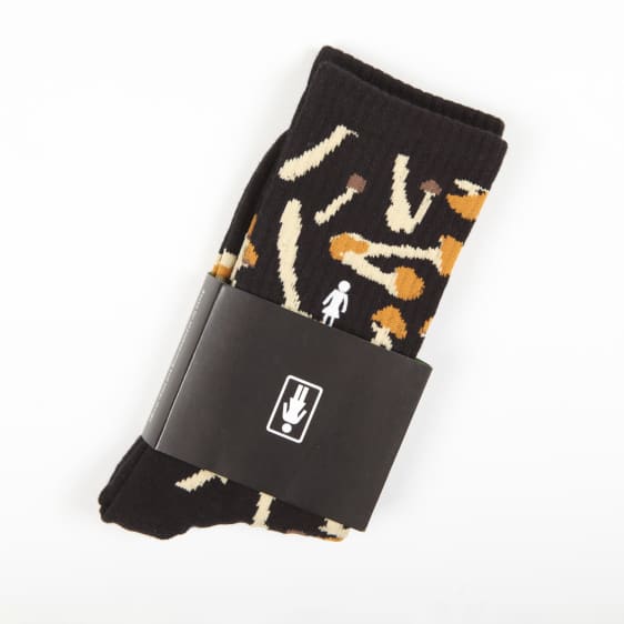 Girl Shroom Crew Socks Black - Image 2