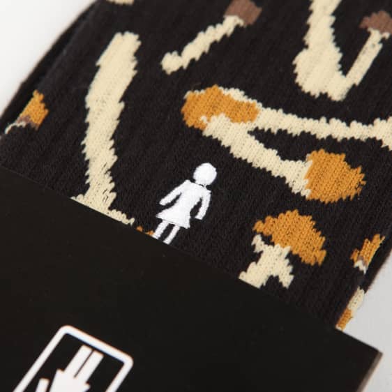 Girl Shroom Crew Socks Black - Image 3