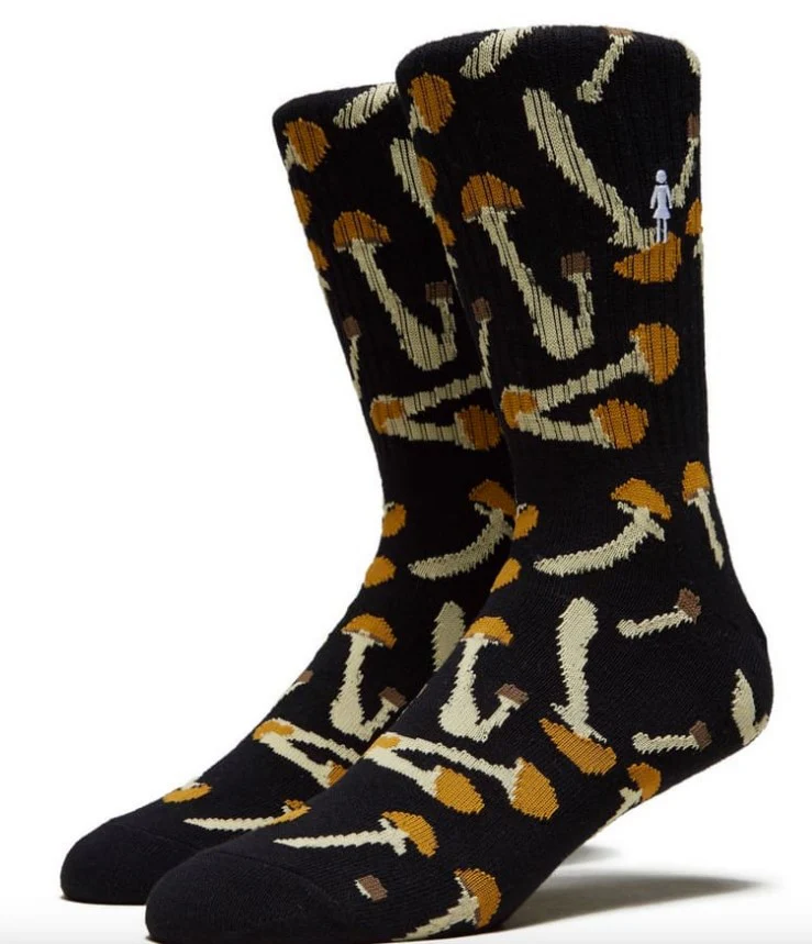 Girl Shroom Crew Socks Black - Image 4