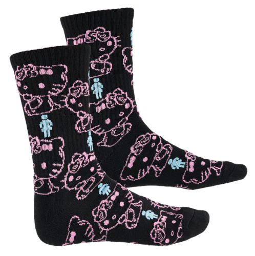 Girl X Hello Kitty 50th Anniversary All Over Socks - Black - Image 2