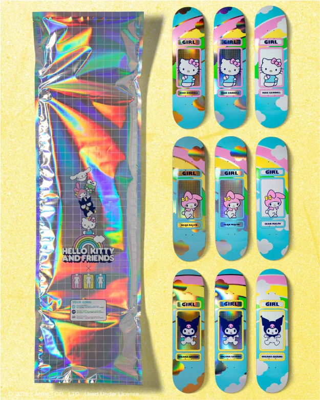 Girl X Hello Kitty Carroll Rainbow Blind Bag Skateboard Deck 8.5" - Image 6