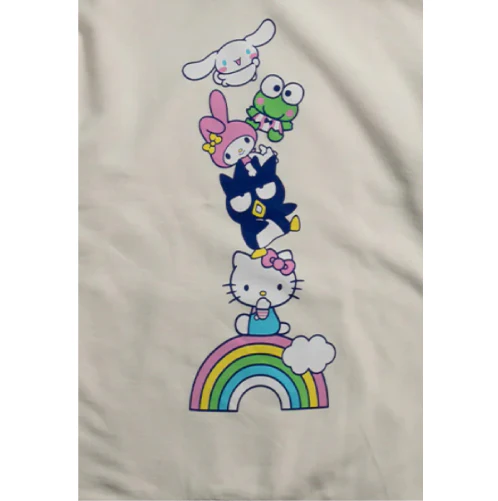 Girl X Hello Kitty Rainbow Stacked Hoodie - Cream - Image 2