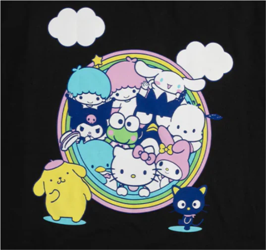 Girl X Hello Rainbow Circle Tee - Black - Image 2