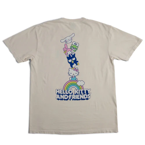 Girl X Hello Kitty Rainbow Stacked Tee - Cream