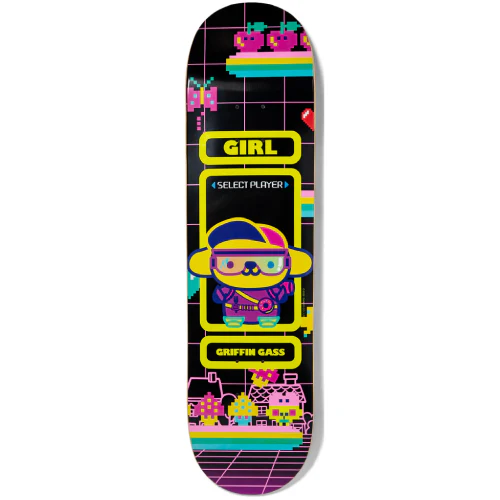 Girl X Sanrio Griffin Gass Kawaii Arcade Skateboard Deck 8.25"