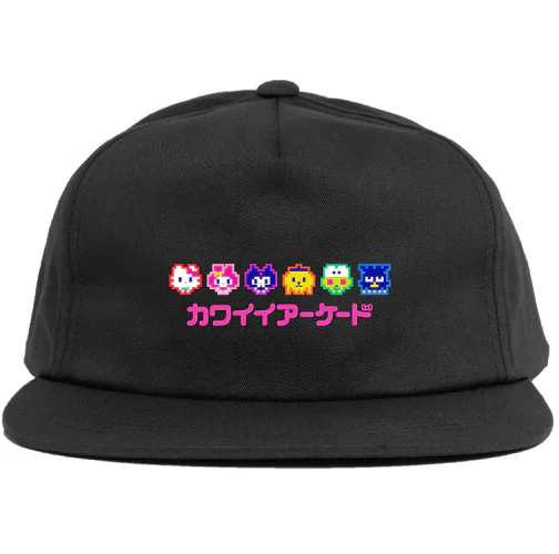 Girl X Sanrio Kawaii Arcade Snapback Hat - Black