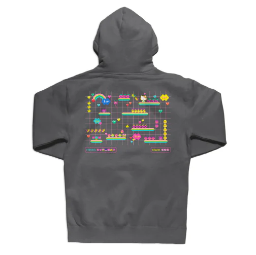 Girl X Sanrio Kawaii Arcade Level Up Hoodie - Charcoal - Image 2