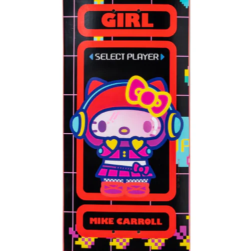 Girl X Sanrio Mike Carroll Kawaii Arcade Skateboard Deck 8.375" - Image 2