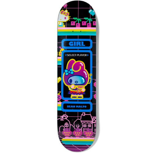 Girl X Sanrio Sean Malto Kawaii Arcade Skateboard Deck 8.25"