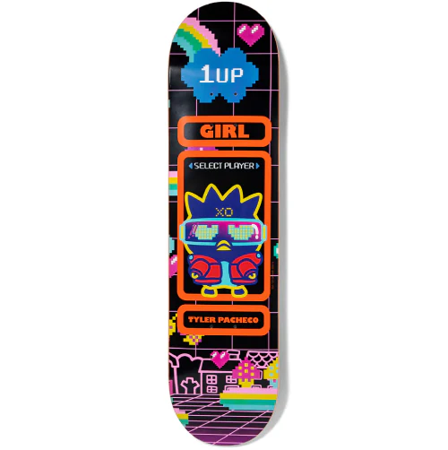 Girl X Sanrio Tyler Pacheco Kawaii Arcade Skateboard Deck 7.75"