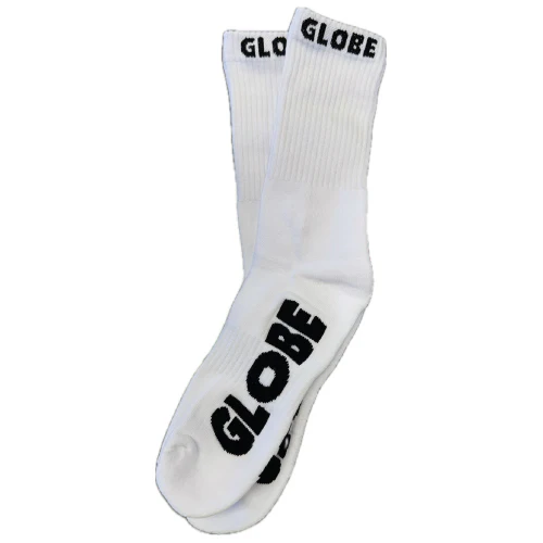 Globe Crew Socks - White/Black Logo