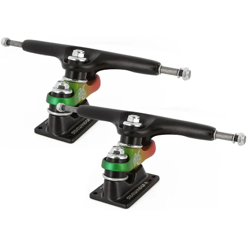 Gullwing Sidewinder II Trucks 9" (Set of 2) - Black/Rasta - Image 2