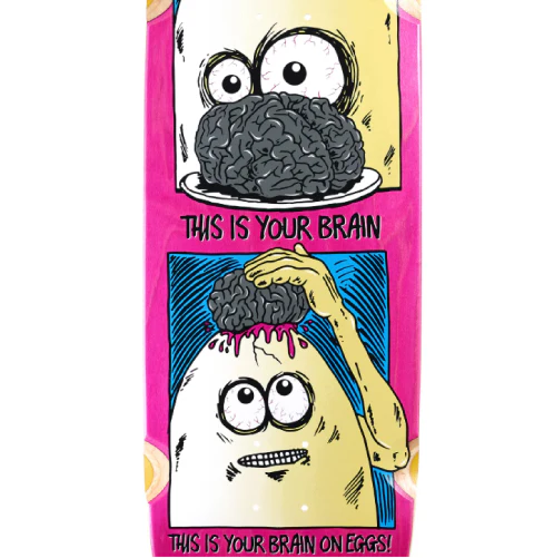 Heroin Brain on Eggs Skateboard Deck 9.5" - Image 2