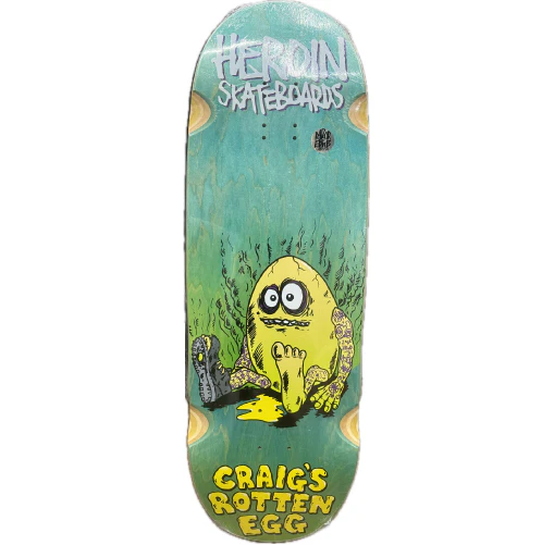 Heroin Craig's Rotten Egg Double Drilled Skateboard Deck 10" - Image 2