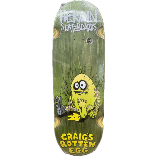 Heroin Craig's Rotten Egg Double Drilled Skateboard Deck 10" - Image 3