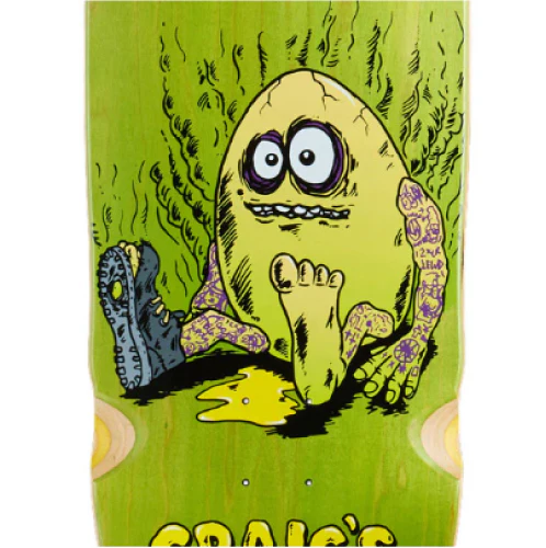 Heroin Craig's Rotten Egg Double Drilled Skateboard Deck 10" - Image 5