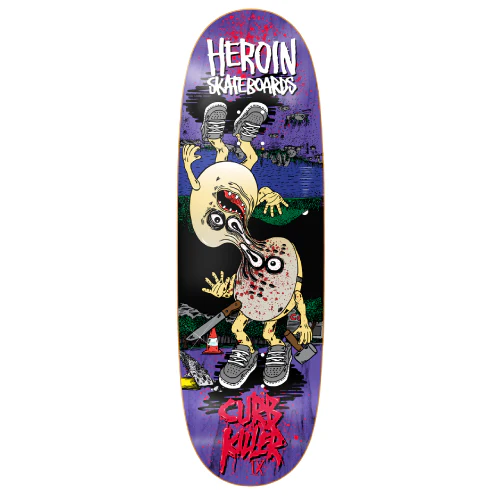Heroin Curb Killer 9 Merged Egg Skateboard Deck 10"