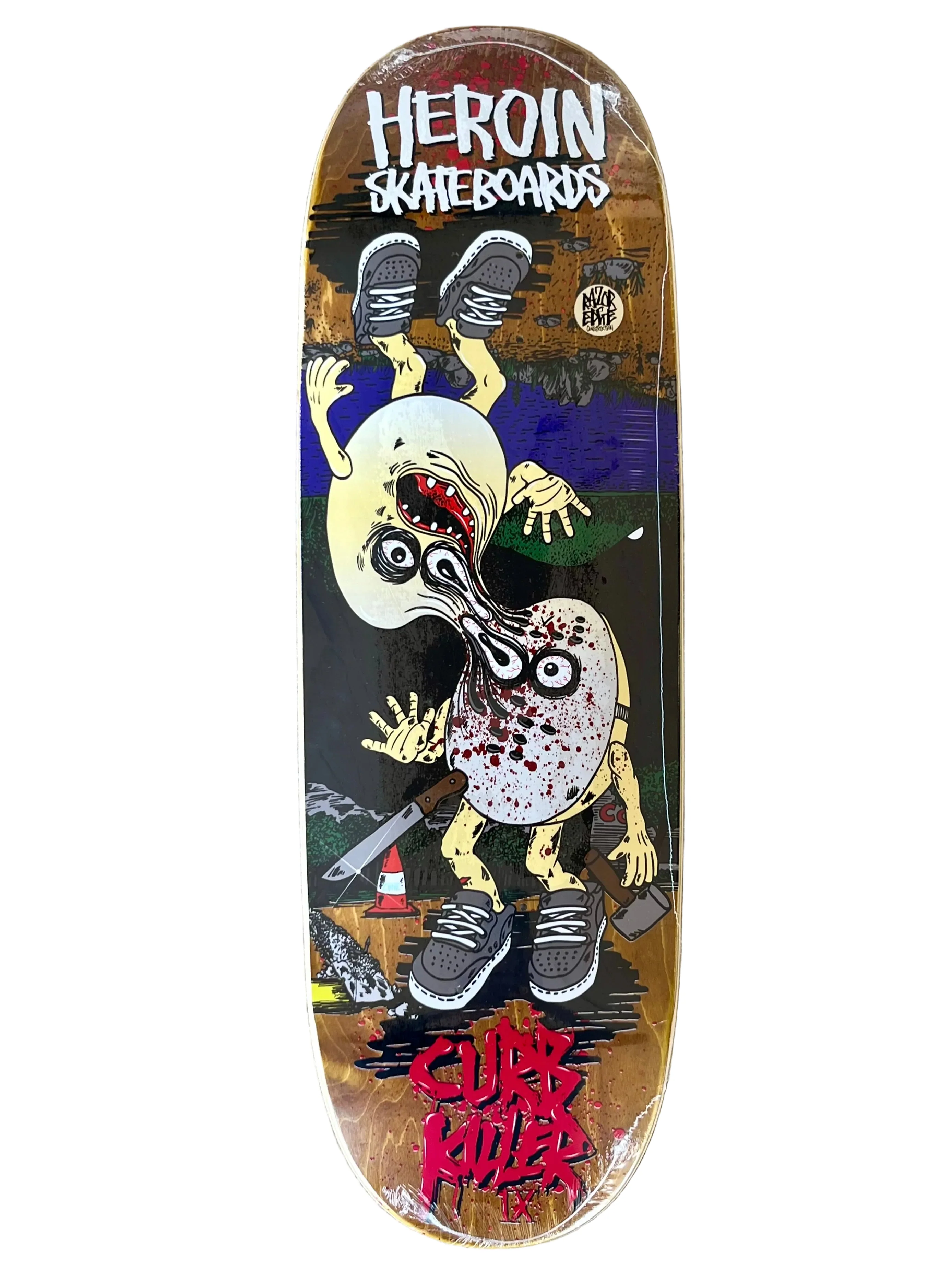 Heroin Curb Killer 9 Merged Egg Skateboard Deck 10" - Image 5