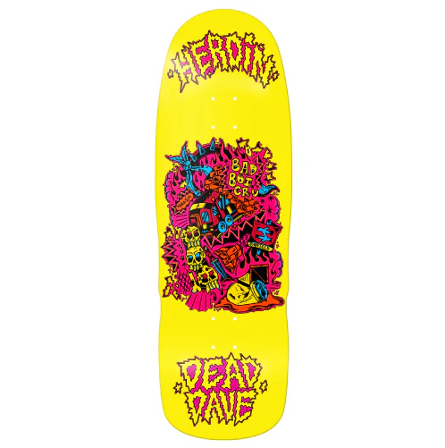 Heroin Dead Dave Trainlines Double Drilled Skateboard Deck 10.125"