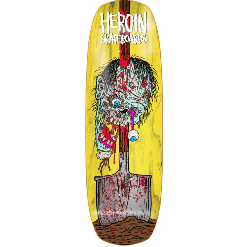 Heroin Double Shovel Random Veneer Skateboard Deck 9.9" - Image 2