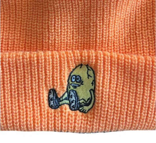 Heroin Egg Beanie - Neon Orange - Image 2