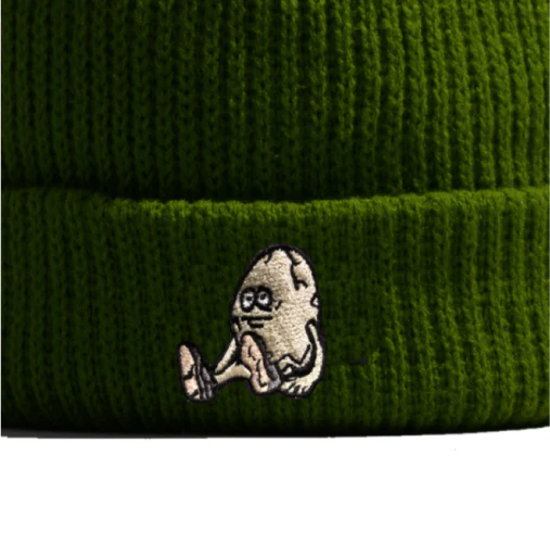 Heroin Egg Beanie - Olive Green - Image 2