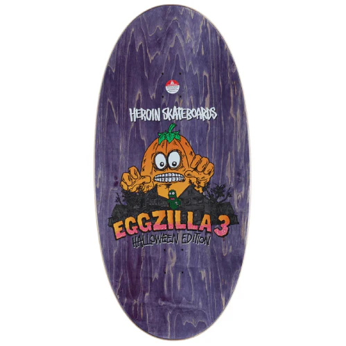Heroin Eggzilla 3 Pumpkin Edition Skateboard Deck 14.25" - Image 3
